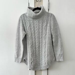 RW&CO. Light Gray Cable Knit Turtleneck Sweater